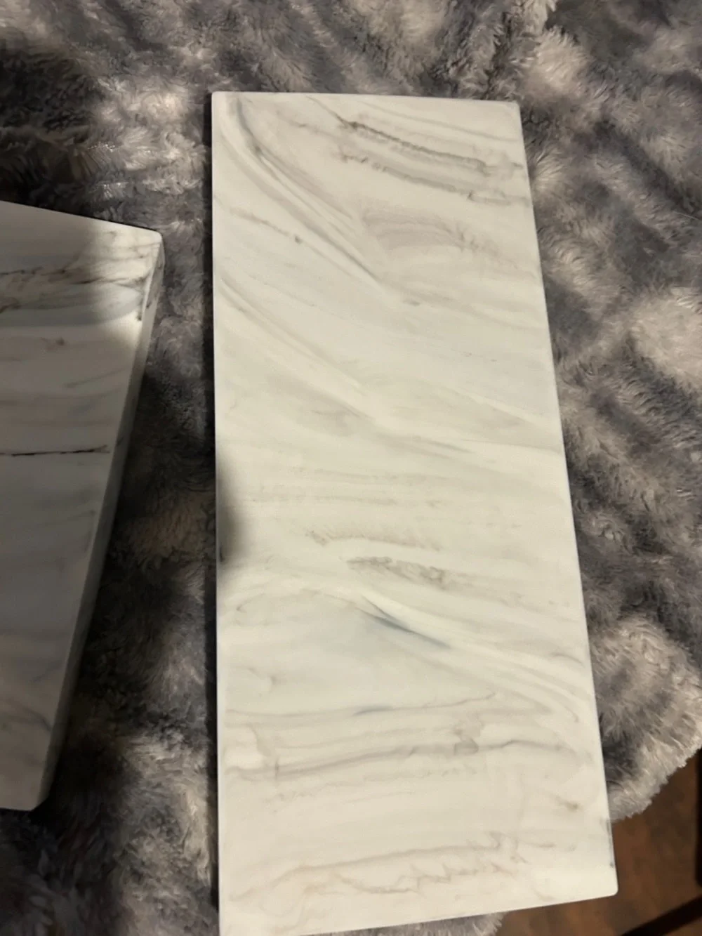 Amazon White Marble-Effect Vanity Tray Set